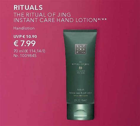 Rituals The Ritual Of Jing Instant Care Hand Lotion Angebot Bei Douglas