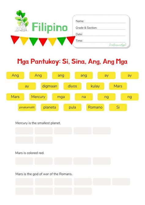 679056 | Pantukoy Worksheet for Grade 2: Pagsulat ng