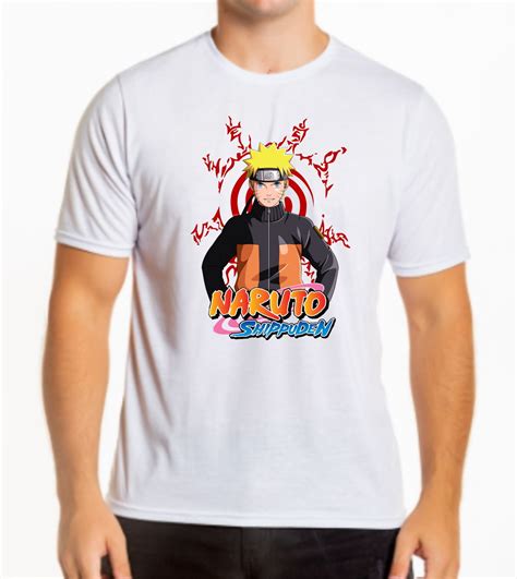 Camiseta Naruto Uzumaki Shippuden Anime Masculina Elo