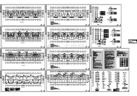 某六层住宅小区电气施工cad图，共十二张居住建筑土木在线