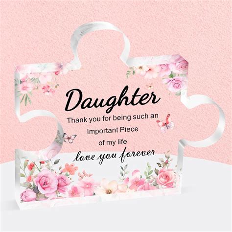 Amazon.com: Gifts for Daughter Mothers Day, Daughter Gifts from Mom - Decorative Acrylic Block ...