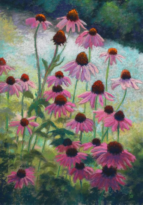 Echinacea Cone Flowers Painting By Chris Derrick Artmajeur