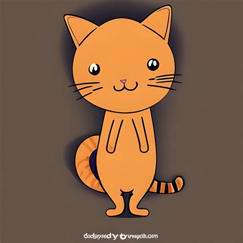 Cute Cat Orange Kawaii Chibi Cartoon Graphic · Creative Fabrica