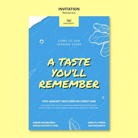 Free PSD | Delicious food restaurant invitation template