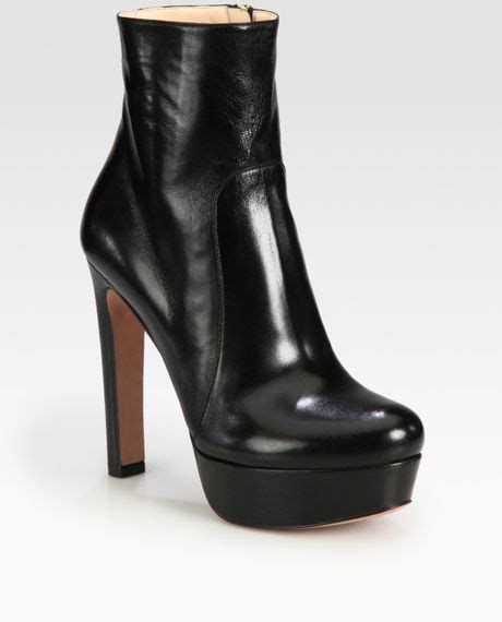 Prada Leather Platform Ankle Boots In Black Lyst