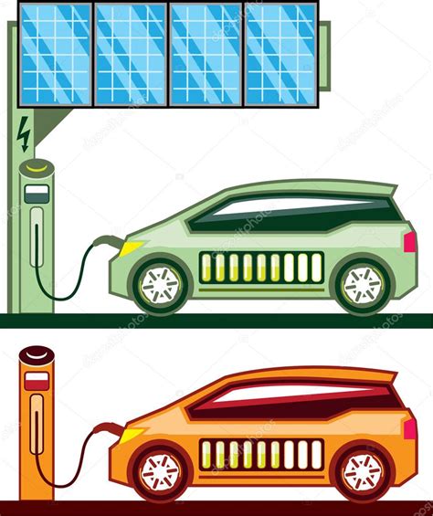 Solar Charging Station Electric Vehicle Vector Stock Vector Image By