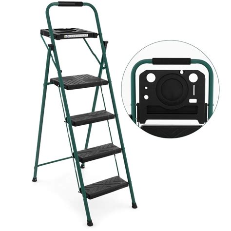 Trapladder Treden Staande Ladder Met Gereedschapsplank Metalen