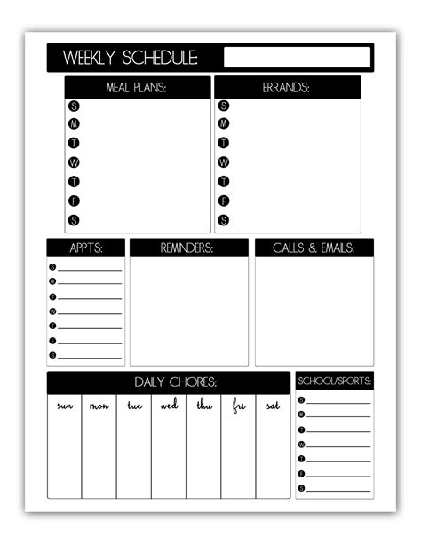 M|K Designs Blog: Weekly Schedule Organizer- Free printable