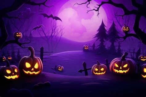 Premium AI Image | Purple color halloween greetings background