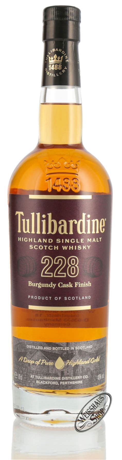 Tullibardine 228 Burgundy Finish Whisky 43 Vol 0 70l Weisshaus Shop