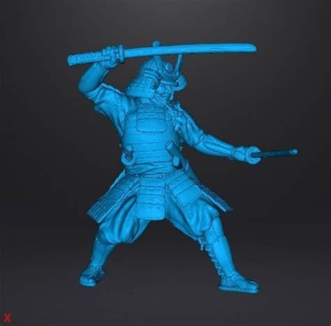 SAMURAI DUAL KATANA MINIATURE MODEL FOR FANTASY GAMES DND RPG 3D model ...