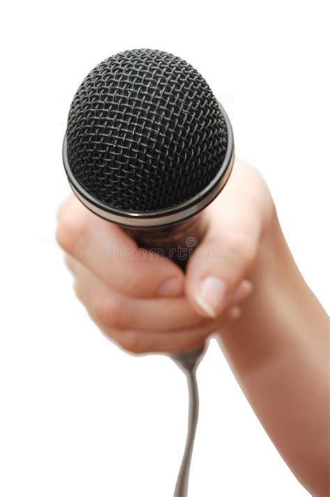 Woman S Hand Holding A Microphone Stock Image Image Of Stereo Mike