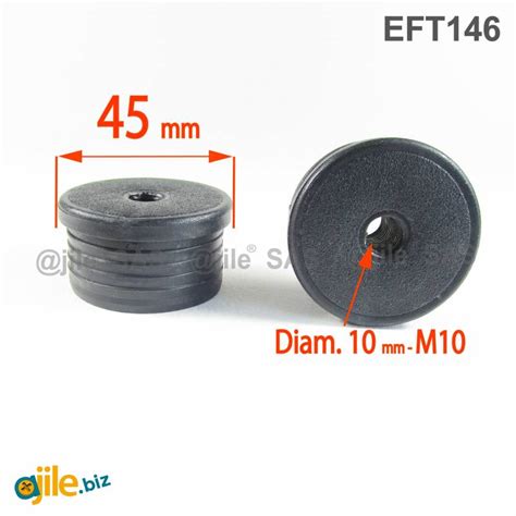 Round M10 Threaded Ribbed Insert For 45 Mm Outer Diam Round Tube