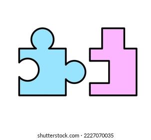 Picture Two Different Puzzle Pieces That Stock Illustration 2227070035