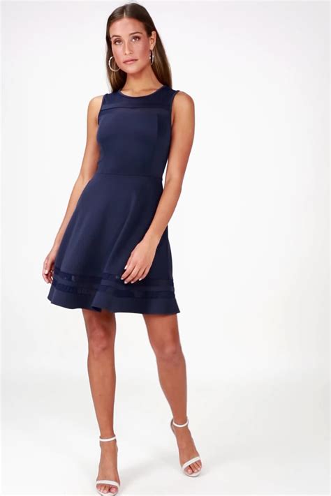 Navy Blue Color Combination Dress Sa