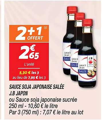 Promo Sauce Soja Japonaise Sal E J B Japon Chez Netto Icatalogue Fr