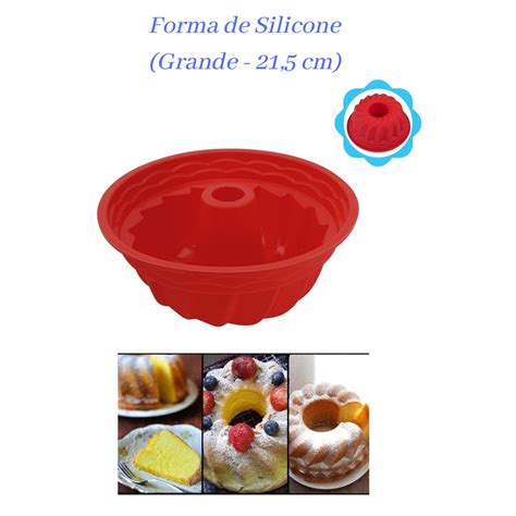 Forma De Silicone Para Air Fryer Bolo Pudim Torta Grande 21 5 Cm