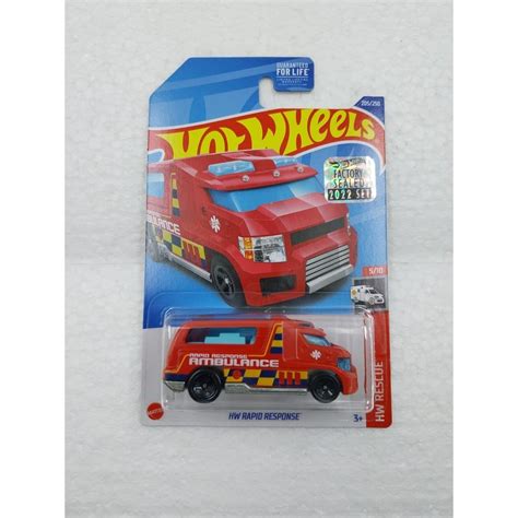 Jual Hot Wheels Hw Rapid Response Ambulance Merah Factory Sealed Fs Shopee Indonesia