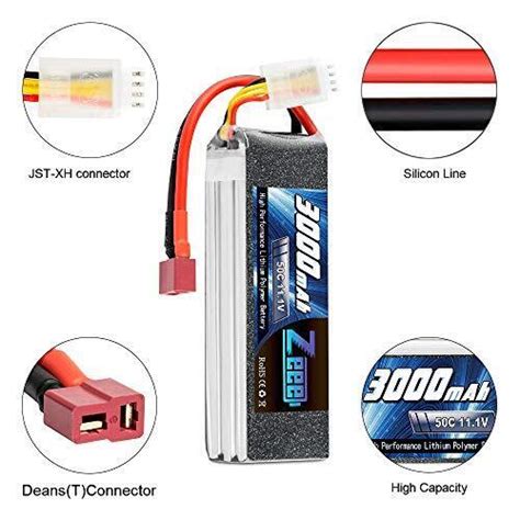 Zeee 11 1V 50C 3000mAh 3S Lipo Battery With Deans T Connector For RC