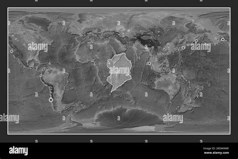 Placa tectónica somaliana en el mapa de elevación en escala de grises