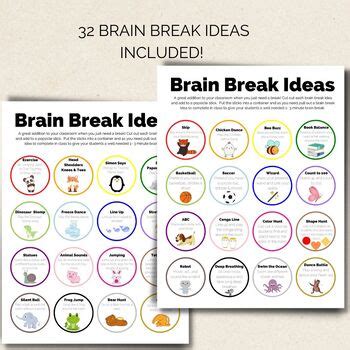 Brain Breaks - Movement Break - Brain Break activities for the Classroom or Home