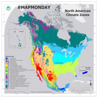 Climate zones in North America