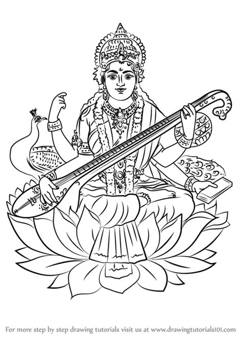 Saraswati Puja Sketch Drawing Skill