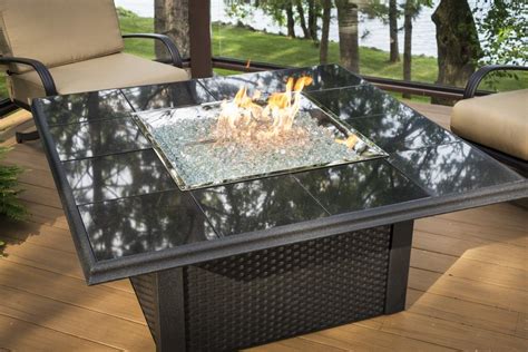 Exterior Electric Fires Black Marble Fire Pits Square Electric Top