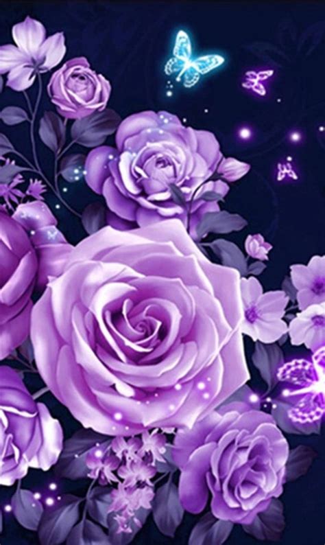 Wallpaper Butterfly Purple Flower - Download Free Mock-up