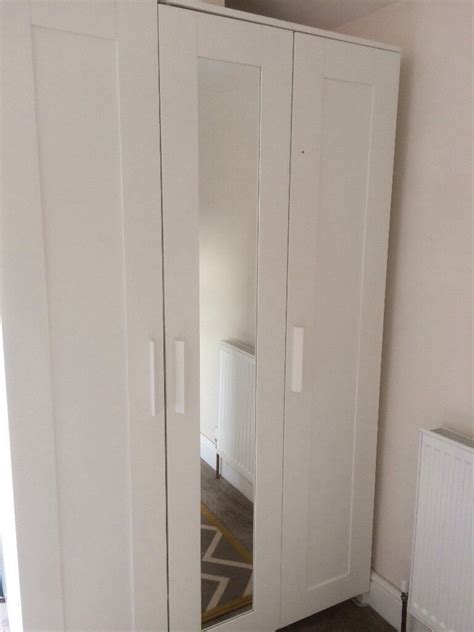 IKEA BRIMNES 3 DOOR WHITE WARDROBE WITH MIRROR | in Portishead, Bristol ...