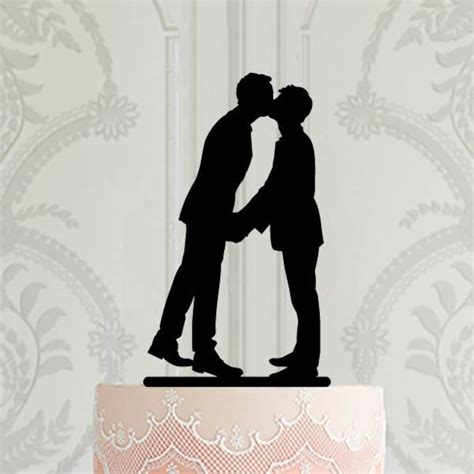 Gay Wedding Cake Topper Same Sex Cake Topper Silhouette Groom And