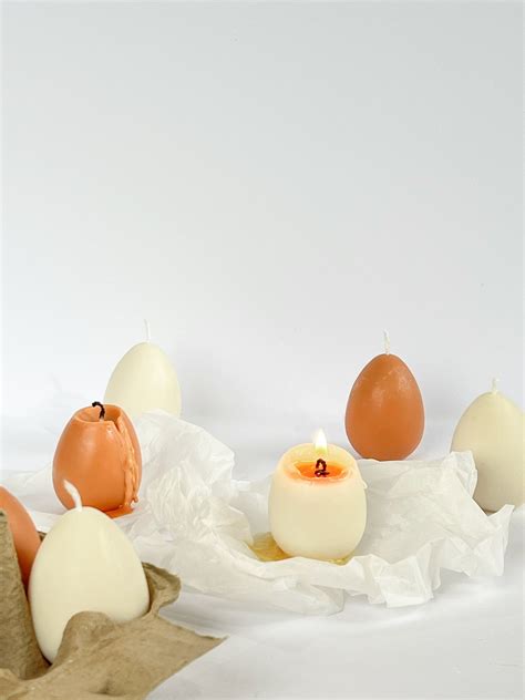 Realistic Egg Candle Vegan Soy Pillar Wax Birthday Easter Baby Shower