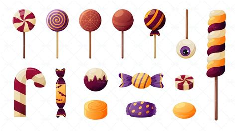 15 Candies And Lollipops For Halloween - Graphics | Motion Array