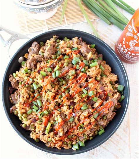 Sriracha Steak Fried Rice Recipe WhitneyBond