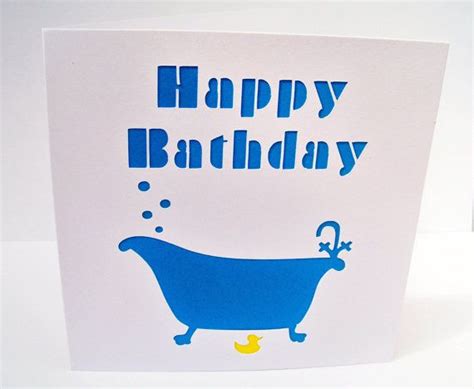 Birthday Card Happy Bathday Funny Birthday Card By Nikelcards Funny