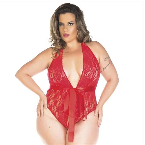 Lingerie Body Luxo Plus Size Sensual Renda Cores Sensual Pimenta Sexy