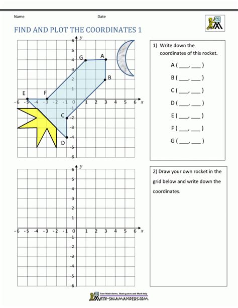 Coordinate Grid Shapes Worksheets | 99Worksheets