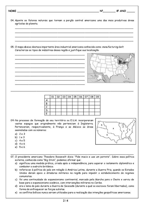 Atividades De Geografia Ano Exerc Cios Avalia Es Provas Imagens