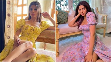 Mouni Roy or Khushi Kapoor who wore the risqué thigh slit floral dress