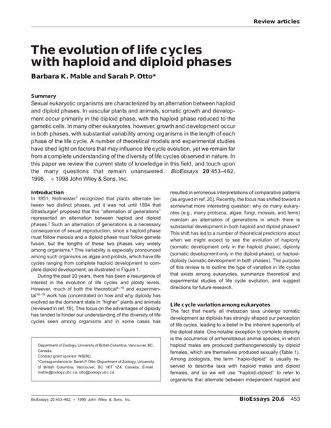 The evolution of life cycles with haploid and diploid phases