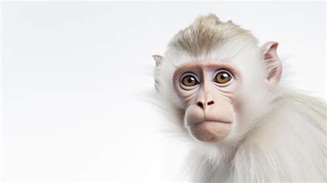 Monkey On White Background Premium AI Generated Image