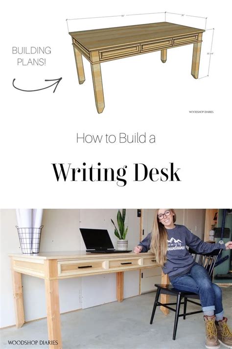 Diy Writing Desk {building Plans And Video Tutorial } Diy Desk Plans Diy Wood Desk