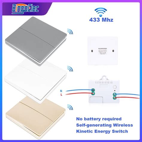 Bingoelec 433Mhz Self Generating Wireless Kinetic Energy Wall Switch RF