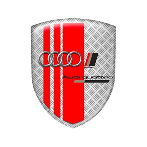 Audi Shield Silicone Sticker Black Logo Steel Domed Emblems