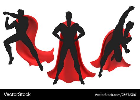 Superhero Silhouette Set Royalty Free Vector Image