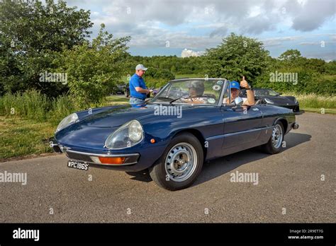 Alfa Romeo Spider Blue Stock Photo Alamy