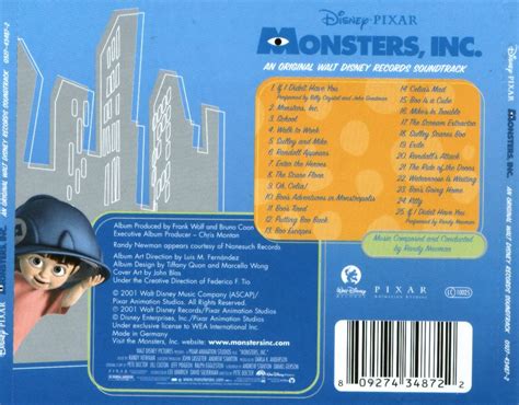 Monsters, Inc. (soundtrack) | Monsters, Inc. Wiki | FANDOM powered by Wikia