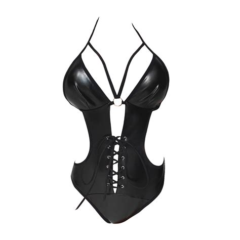 Zuwimk Lingerie For Women Women Deep V Halter Lingerie Teddy One Piece