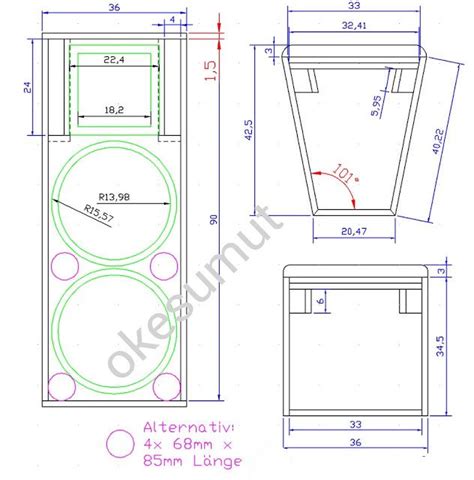 Skema ukuran box speaker 10×2 – Artofit