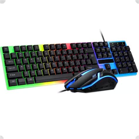 Teclado Gamer Mouse Gamer Kit Teclado Rgb Membrana Led Parcelamento